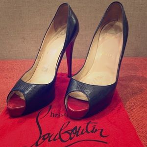 Christian Louboutin leather black stiletto